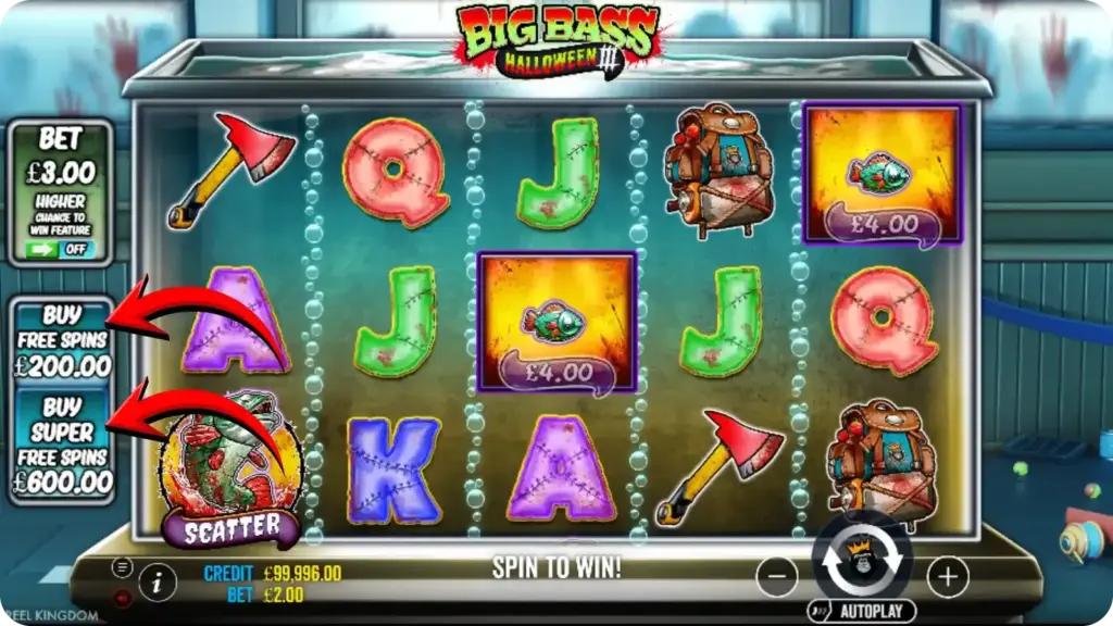 Buy Bonus menu displayed on the game screen