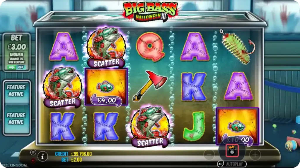 Free Spins feature displayed on the reels with fisherman icons